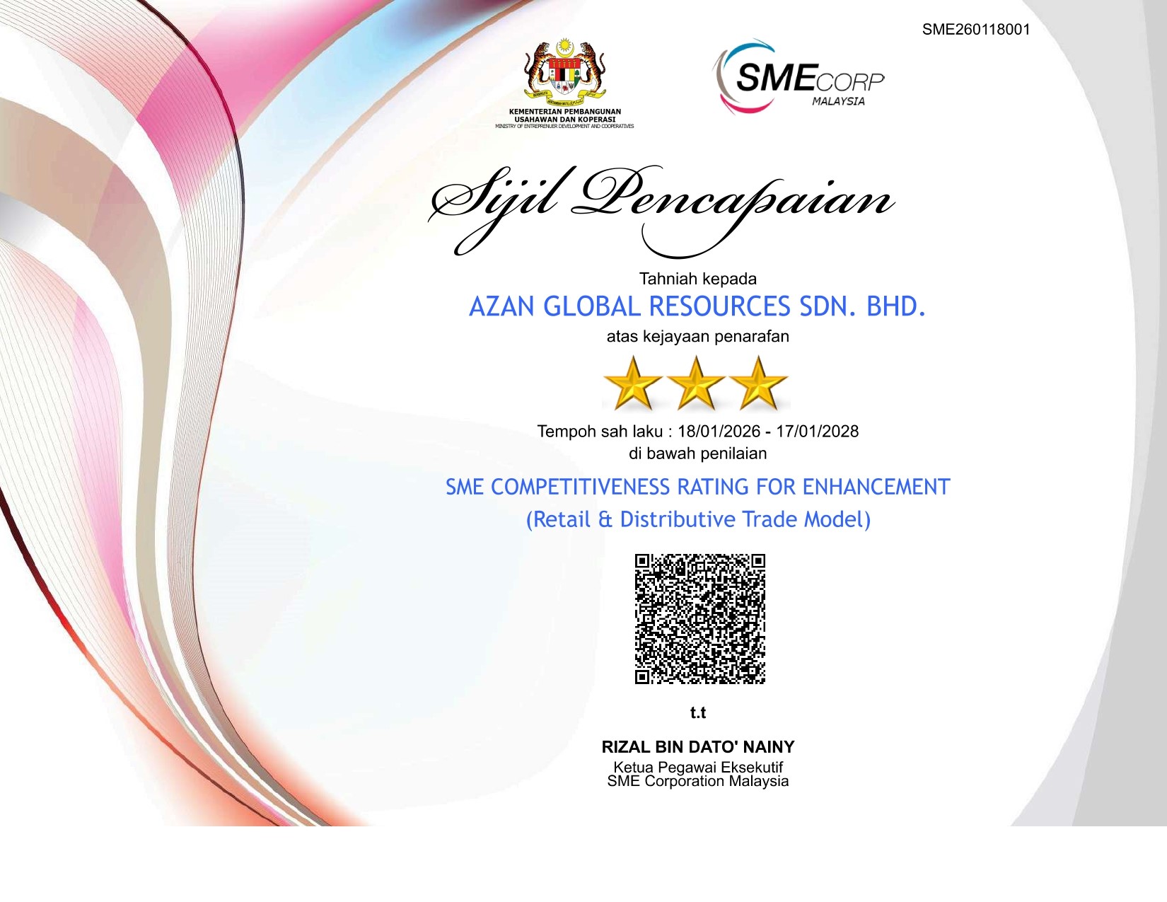 SME SCORE 3-Star Rating